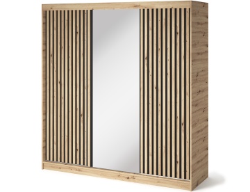 Dulap cu uși glisante Emerio III, 180x60x204 cm – Stejar Artisan – prezentare comercială suplimentară