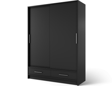 Dulap cu uși glisante Estantte II, 150x60x200 cm – Negru