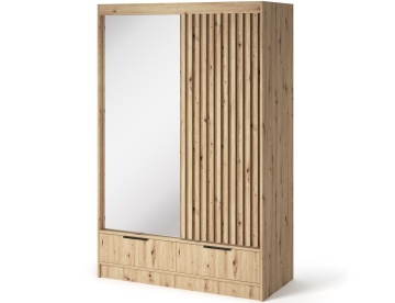 Dulap cu uși glisante Voodi II, 120x60x204 cm – Stejar Artisan - Img 2