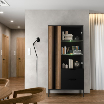 Dulapuri și vitrine Meorati 100 display cabinet negru – Negru - Img 3
