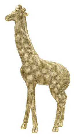 Figurina decorativa aurie din polirasina, 19,8x8x40 cm, Giraffe Mauro Ferretti - Img 2