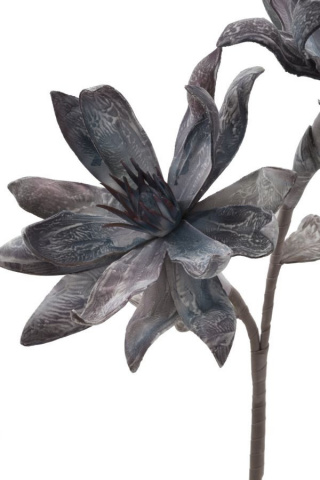 Floare artificiala albastra / mov din plastic si metal, ø 28 x h88 cm, Glsang C Mauro Ferreti - Img 3