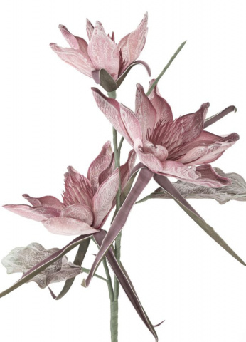 Floare artificiala roz din plastic si metal, ø 35 x h98 cm, Epiphy Mauro Ferreti - Img 2