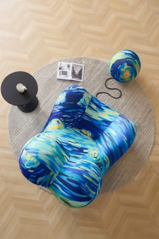 Fotoliu Mama Bear Moises din Memory Foam Premium Ottoman in forma de Bila – prezentare suplimentară a produsului