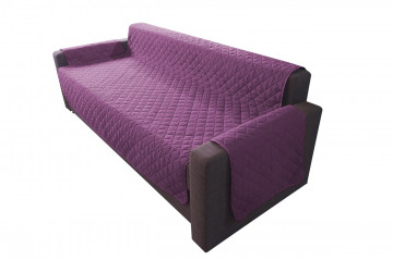 Husa matlasata cu doua fete Alcam pentru canapea 3 locuri Purple/ Vanila - Img 9