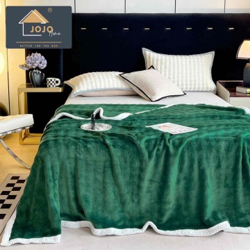 JoJo Home, Patura cocolino cu bordura, pat 2 persoane, 200x230 cm, verde, PJ-80 - Img 2