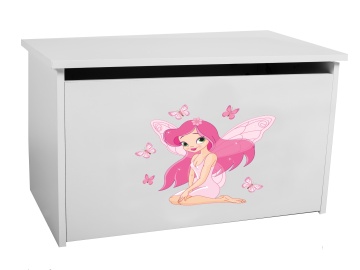 Ladă pentru jucării DARIA – 73x40x42 cm – Alb / GIRL WITH WINGS - Img 2
