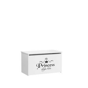 Ladă pentru jucării DARIA – 73x40x42 cm – Alb / Princess Negru / PRINCESS Negru - Img 2