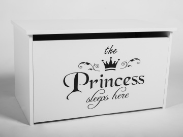 Ladă pentru jucării DARIA – 73x40x42 cm – Alb / PRINCESS Negru - Img 2
