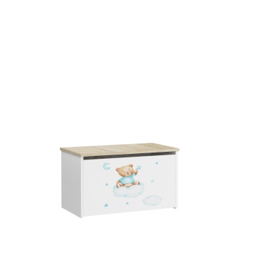 Ladă pentru jucării DARIA – 73x40x42 cm – Alb / Sonoma / TEDDY BEAR AND CLOUD - Img 2