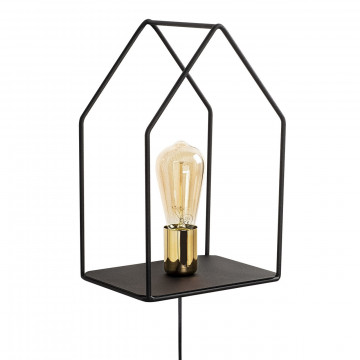 Lampa de perete opviq ev, 21x33 cm, E27, 100 W, negru / auriu - Img 8
