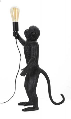 Lampa neagra din polirasina, soclu E27, max 40W, 26 x 34 x 55 cm, Monkey Mauro Ferreti - Img 2