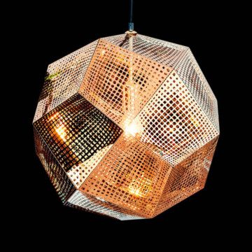 Lampa suspendata Polyhedron 1, Soclu E27, auriu, Max 60W, Kelektron - Img 3