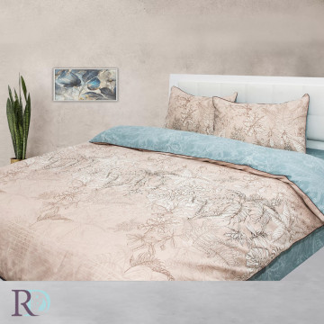 Lenjerie de pat, 100% bumbac, tesatura satin, roz / albastru deschis, Roxyma Dream Nelita - Img 3
