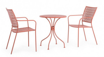 Masa de cafea pentru exterior rosu caramiziu din metal, ∅ 60 cm, Lizette Bizzotto - Img 2