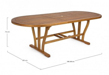 Masa din lemn, ovala, 180/240x100 cm, Noemi, Yes - Img 2