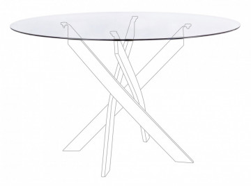 Masa dining pentru 6 persoane din sticla temperata si metal, ∅ 120 cm, George Bizzotto - Img 3