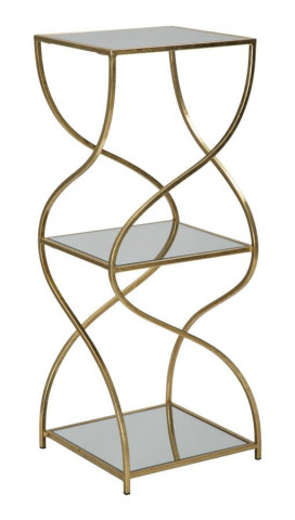 Masuta auxiliara aurie din metal, 30x30x80 cm, Twisty Mauro Ferretti - Img 1