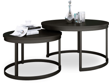 Măsuță de cafea 2in1 OKIN – 75x75x43 cm – Negru – fotografie comercială a produsului