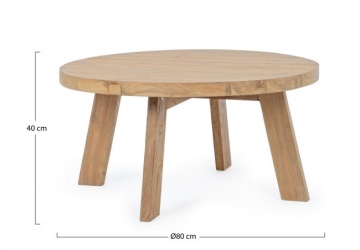 Masuta de cafea din lemn de teak reciclat, natur, Ø 80 cm, Bolivar Bizzotto - Img 2