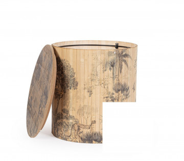 Masuta de cafea finisaj natural din Bambus, ∅ 40 cm, Namika Bizzotto - Img 3