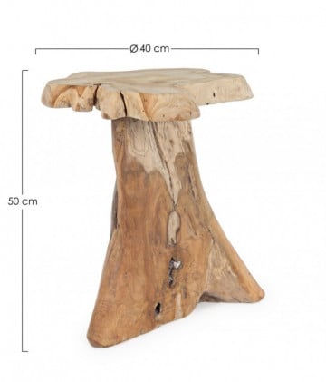 Masuta de cafea finisaj natural din lemn de Teak, ∅ 40 cm, Kavir Bizzotto - Img 2