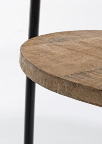 Masuta de cafea stejar/neagra din lemn de Mango si metal, 38x44x63 cm, Walton Bizzotto - Img 4