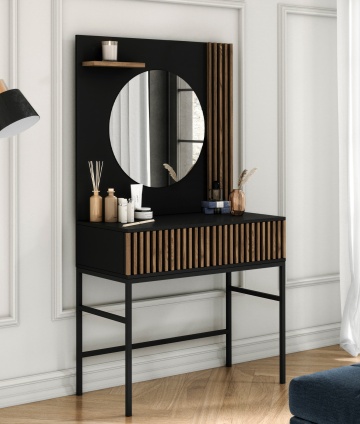 Mese de toaletă Meorati 85 Vanity table negru – Negru – imagine comercială suplimentară