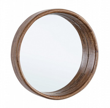 Oglinda rotunda maro din lemn de Mango, ∅ 55 cm, Sherman Bizzotto - Img 2