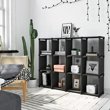 Organizator cub versatil, 105 x 30 x 140 cm, metal / textil, negru, Songmics - Img 3