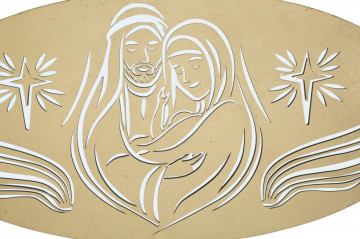 Panou decorativ auriu din metal, 120x2x60 cm, Nativity-B Mauro Ferretti - Img 2