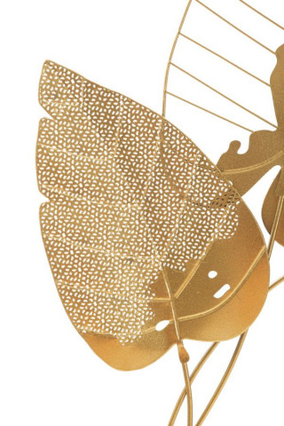 Panou decorativ auriu din metal, 53x4x84,5 cm, Autumn Leaf Mauro Ferretti - Img 2