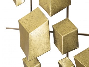 Panou decorativ auriu din metal, 90,5x3,5x50 cm, Abstract Mauro Ferretti - Img 4