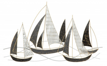 Panou decorativ multicolor din metal, 91x2,5x56 cm, Boats Mauro Ferretti - Img 1
