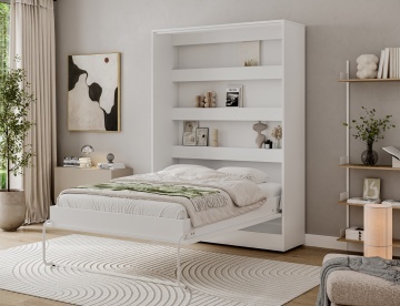 Pat rabatabil Devesto Vertical Wall 140 alb, 140x200 cm – Alb - Img 3