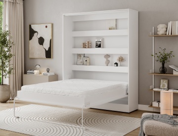 Pat rabatabil Devesto Vertical Wall 160 alb, 160x200 cm – Alb - Img 9
