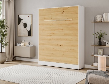 Pat rabatabil Devesto Vertical Wall 160 Artisan Eiche LED, 160x200 cm – Artisan Eiche - Img 7