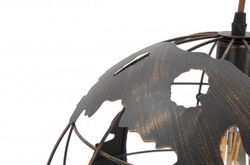 Pendul negru/aramiu din metal, Soclu E14 Max 20W, ∅ 40 cm, World Industry Mauro Ferretti - Img 6