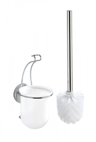 Perie de toaleta cu suport autoadeziv, Wenko, Milazzo Vacuum-Loc®, 10 x 36.5 x 12 cm, inox - Img 10