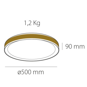 Plafoniera LED 64W, Ø50 cm, Cafe + Auriu, Juliet II, Kelektron - Img 3