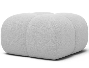 Puf Tapitat Covio 85x85x52 cm, alb Bouclé – Royal 01