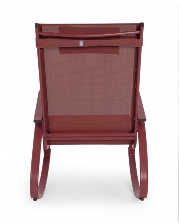 Scaun balansoar pentru gradina rosu bordo din metal si textilena, 60,5 cm, Demid Bizzotto - Img 4