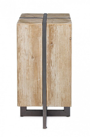 Scaun bar natural din lemn de Brad si metal, Garret H70 Bizzotto - Img 3