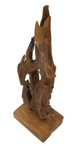 Sculptură Akar din Teak Reciclat, 18x13x55 cm, Mauro Ferretti - Img 3