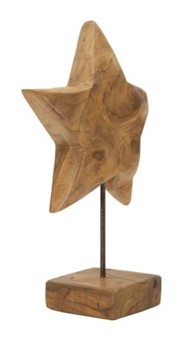 Sculptură Stea din Teak Reciclat, 28x12x42 cm, Mauro Ferretti - Img 2