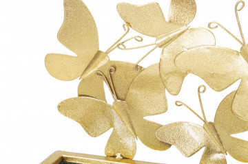 Set 2 noptiere cu oglinda aurii din metal, 43x19,2x16,5 cm, Butterflies Mauro Ferretti - Img 6
