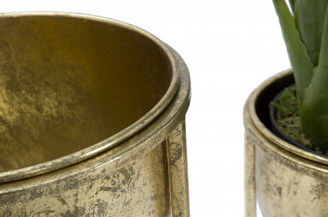 Set 2 suporturi pentru ghivece aurii din metal, ∅ 27 - ∅ 21,5 cm, Glam Mauro Ferretti - Img 4