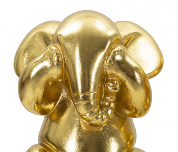 Set 3 statuete aurii din polirasina, ø 15,5 cm, Elephant Mauro Ferreti - Img 3