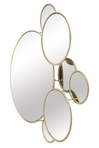 Set 7 oglinzi decorative aurii cu rama din metal, 81x73x7,5 cm, Glam Mauro Ferretti - Img 3