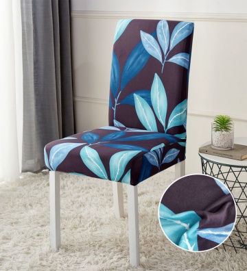 Set Huse Elastice pentru Scaun, 4 Piese, Cu Elastic, Bleu Flowers, HEJS-07 – cadru vizual suplimentar al produsului